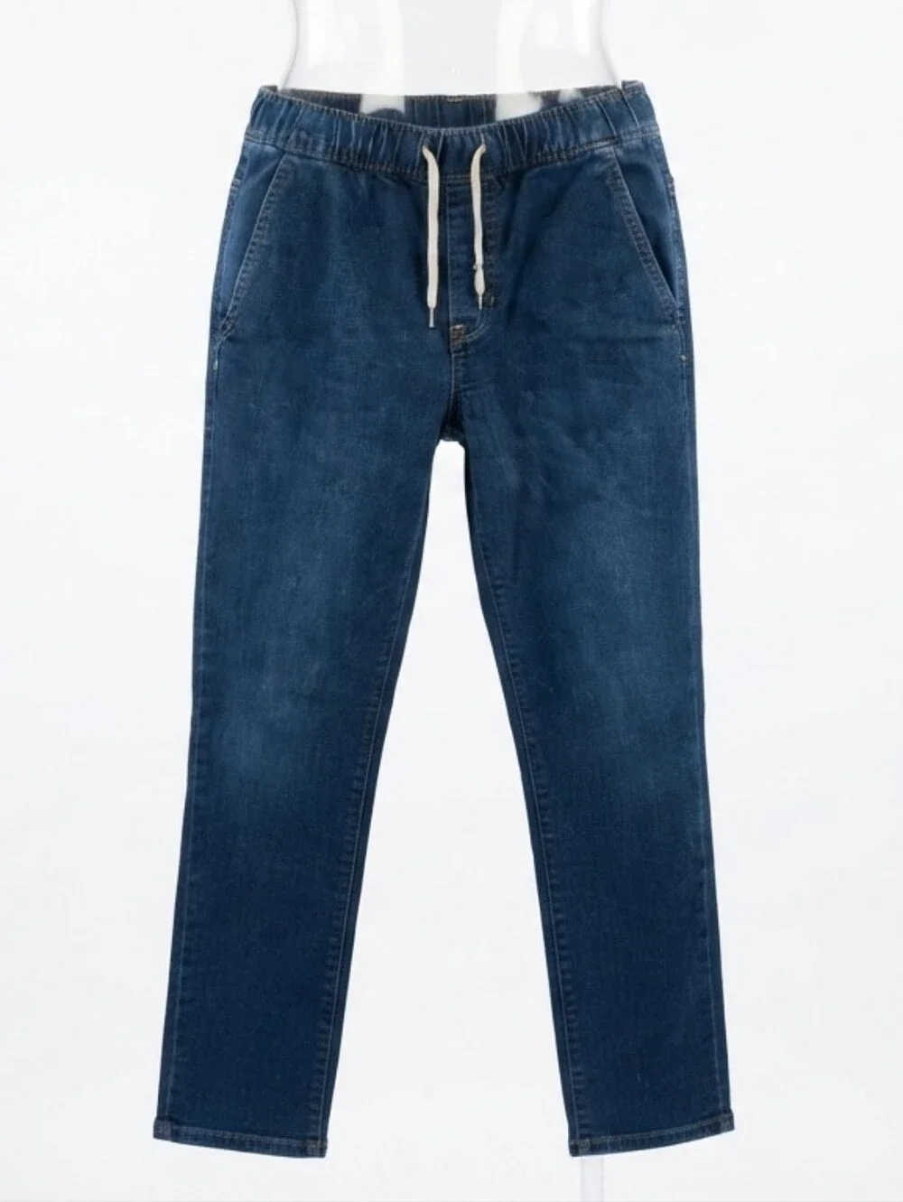 Old Navy Kids Blue Denim Pull-On Jeans Straight Leg Drawstring Size XL 14-16